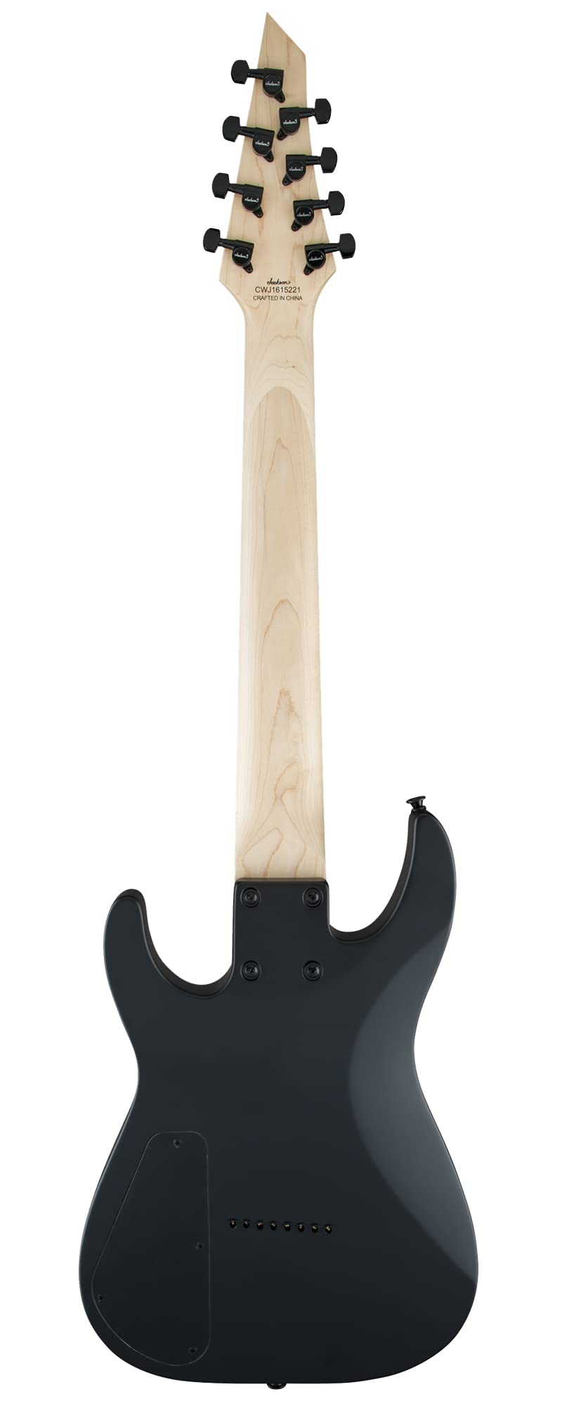 Jackson Dinky Arch Top JS32-8 DKA HT Electric Guitar - Satin Black Bundle with Cable, Tuner, Strap, Picks, and Austin Bazaar Ins